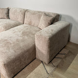 Banken - Hoekbank beige chenille Wayne 264 cm - hoek links en rechts monteerbaar - Dimehouse