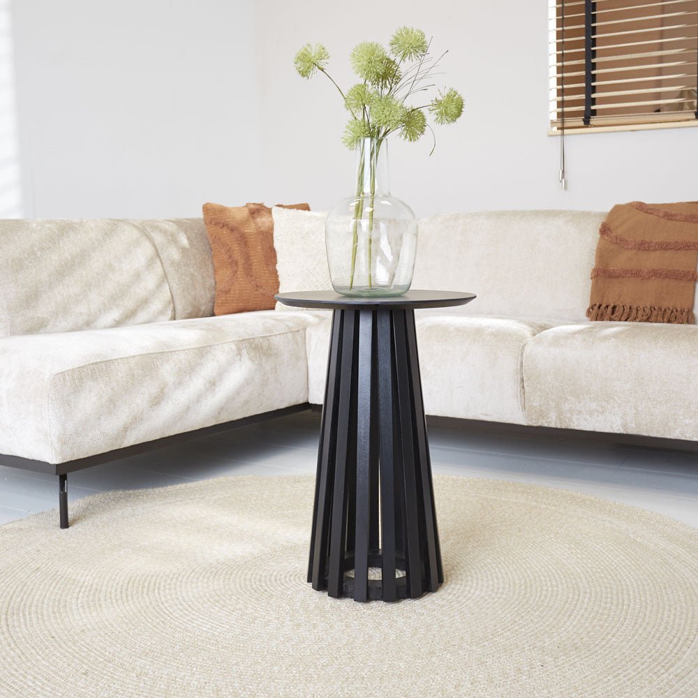 Coffee table Rory Black Dimehouse Black LxWxH 62x45x45 Acacia wood Atmospheric photo in situation