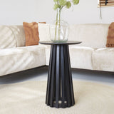 Coffee table Rory Black Dimehouse Black LxWxH 62x45x45 Acacia wood Atmospheric photo diagonal front view