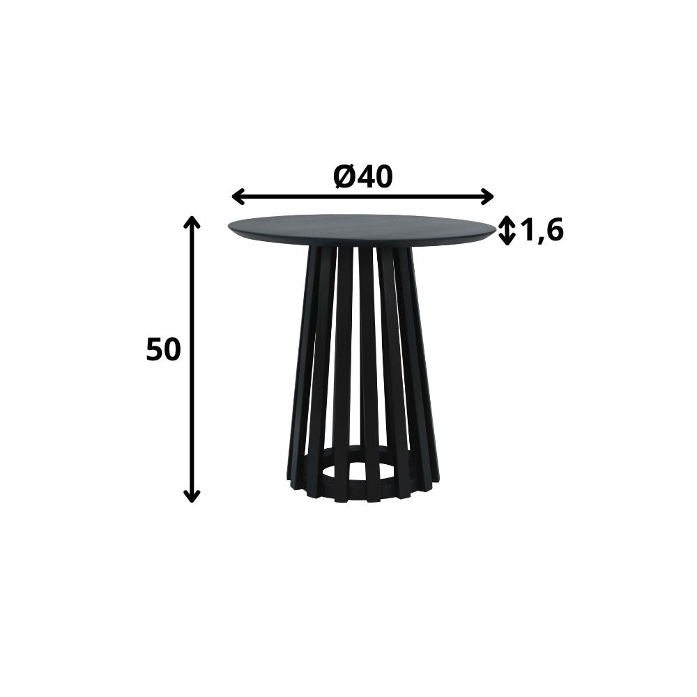 Coffee table Rory Black Dimehouse Black LxWxH 55x55x55 Acacia wood White photo size indication