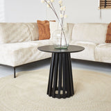 Coffee table Rory Black Dimehouse Black LxWxH 55x55x55 Acacia wood Atmospheric photo diagonal front view corner setting