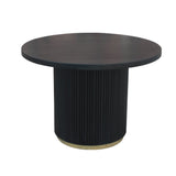 Dining table Elora Dimehouse Black LxWxH 115x115x9 Mango wood White photo front view