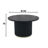 Dining table Elora Dimehouse Black LxWxH 135x135x9 Mango wood White photo size indication