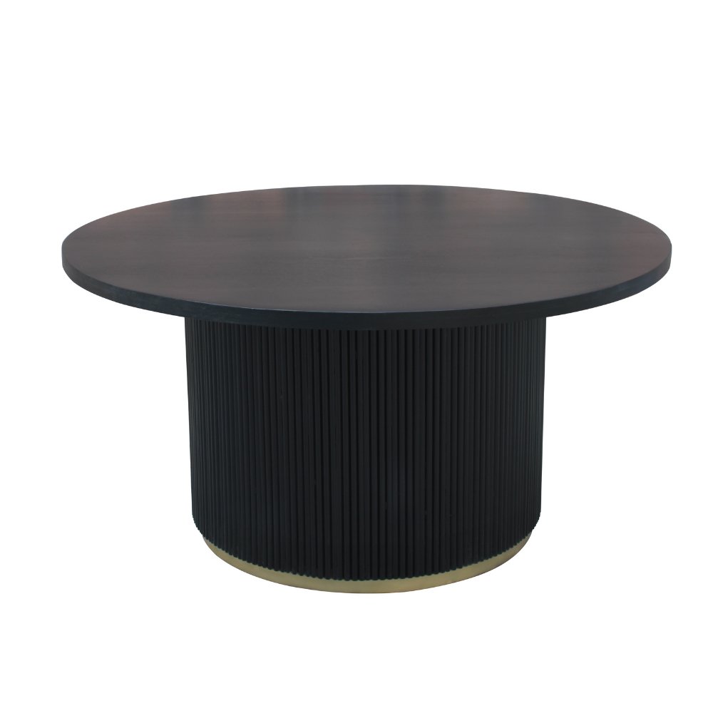 Dining table Elora Dimehouse Black LxWxH 155x155x9 Mango wood White photo front view