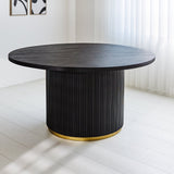 Dining table Elora Dimehouse Black LxWxH 155x155x9 Mango wood Atmospheric photo front view