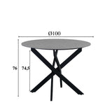 Vivian Gray dining table Dimehouse Gray LxWxH 111x111x11 Sintered stone White photo size indication