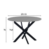 Vivian Gray dining table Dimehouse Gray LxWxH 121x121x11 Sintered stone White photo size indication