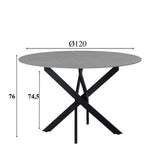 Vivian Gray dining table Dimehouse Gray LxWxH 132x132x11 Sintered stone White photo size indication