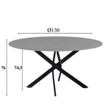 Vivian Gray dining table Dimehouse Gray LxWxH 141x141x11 Sintered stone White photo size indication