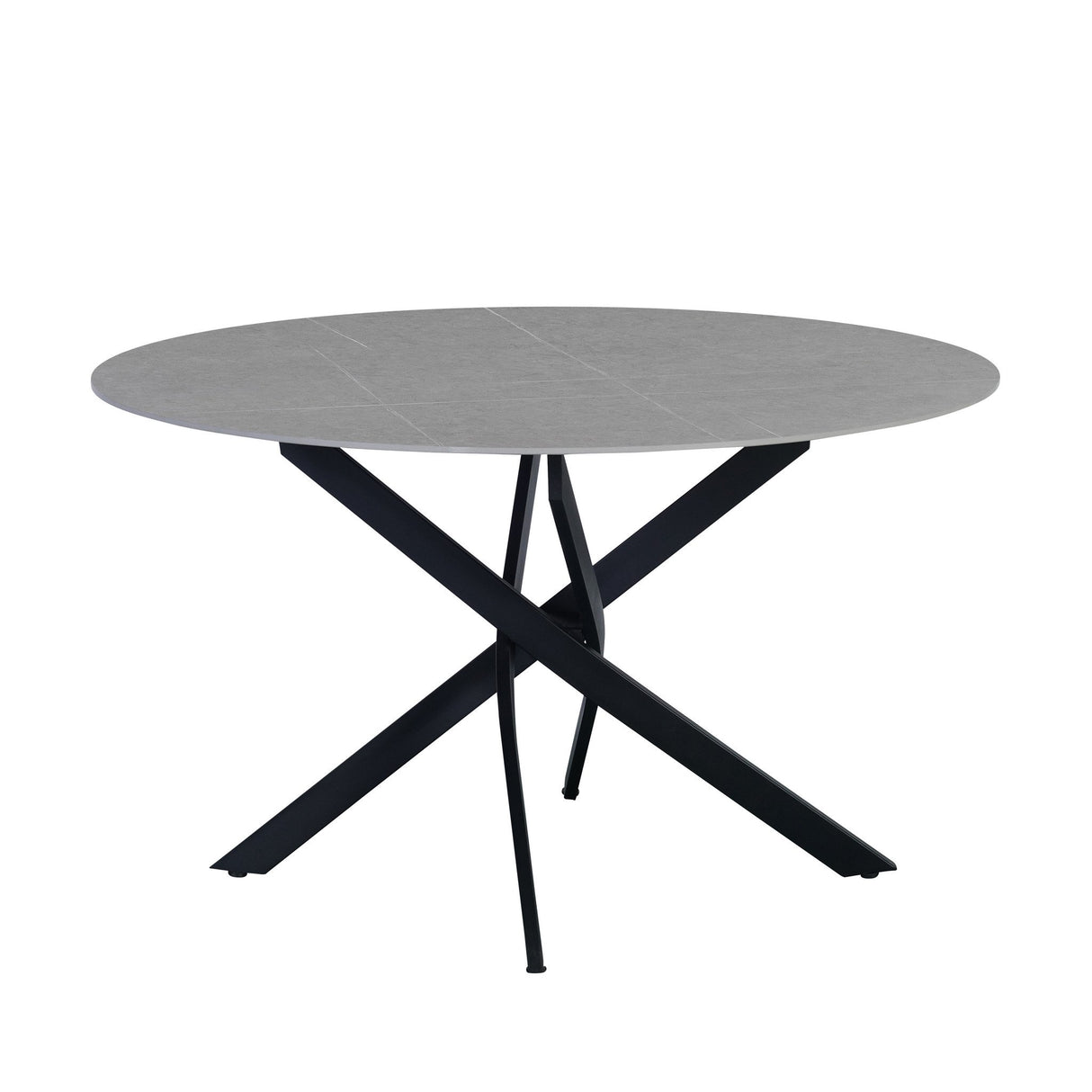 Vivian Gray dining table Dimehouse Gray LxWxH 141x141x11 Sintered stone White photo front view