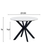 Dining table Yuna White Dimehouse White LxWxH 111x111x11 Sintered stone White photo size indication