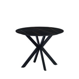 Dining table Yuna Black Dimehouse Black LxWxH 111x111x11 Sintered stone White photo diagonal front view