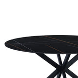 Dining table Yuna Black Dimehouse Black LxWxH 111x111x11 Sintered stone White photo detail