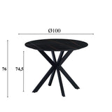 Dining table Yuna Black Dimehouse Black LxWxH 111x111x11 Sintered stone White photo size indication