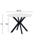 Dining table Yuna White Dimehouse White LxWxH 121x121x11 Sintered stone White photo size indication