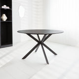 Dining table Yuna Black Dimehouse Black LxWxH 132x132x11 Sintered stone Atmospheric photo diagonal front view