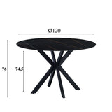 Dining table Yuna Black Dimehouse Black LxWxH 132x132x11 Sintered stone White photo size indication