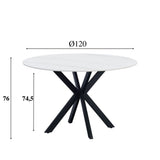 Dining table Yuna White Dimehouse White LxWxH 132x132x11 Sintered stone White photo size indication
