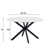 Dining table Yuna White Dimehouse White LxWxH 141x141x11 Sintered stone White photo size indication