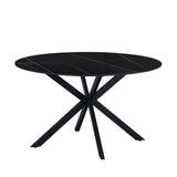 Dining table Yuna Black Dimehouse Black LxWxH 141x141x11 Sintered stone White photo diagonal front view
