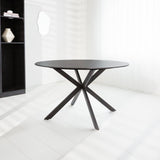 Dining table Yuna Black Dimehouse Black LxWxH 141x141x11 Sintered stone Atmospheric photo diagonal front view