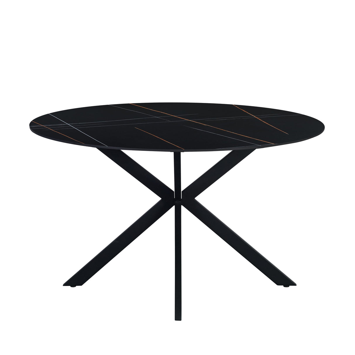 Dining table Yuna Black Dimehouse Black LxWxH 141x141x11 Sintered stone White photo front view