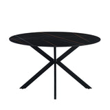 Dining table Yuna Black Dimehouse Black LxWxH 141x141x11 Sintered stone White photo front view
