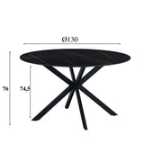 Dining table Yuna Black Dimehouse Black LxWxH 141x141x11 Sintered stone White photo size indication