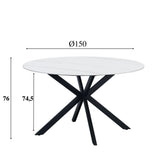 Dining table Yuna White Dimehouse White LxWxH 114x77x9 Sintered stone White photo size indication
