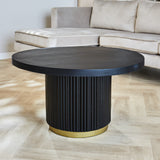 Coffee table Elora Dimehouse Black LxWxH 85x85x9 Mango wood Atmospheric photo front view