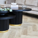 Coffee table Elora Dimehouse Black LxWxH 85x85x9 Mango wood Atmospheric photo in situation