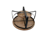 Coffee table Oxis Wood Dimehouse Brown LxWxH 92x92x43 Mango wood White photo oblique rear view