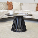 Coffee table Rory Black Dimehouse Black LxWxH 75x75x45 Acacia wood Atmospheric photo diagonal front view