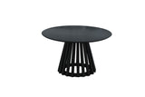 Coffee table Rory Black Dimehouse Black LxWxH 75x75x45 Acacia wood White photo diagonal front view