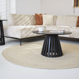 Coffee table Rory Black Dimehouse Black LxWxH 75x75x45 Acacia wood Atmospheric photo diagonal front view