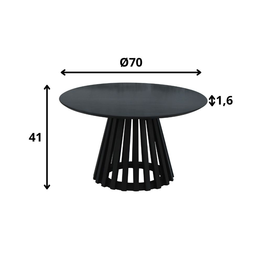 Coffee table Rory Black Dimehouse Black LxWxH 75x75x45 Acacia wood White photo size indication