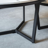 Salontafels - Salontafel Set van 2 Brady Rond Marmerlook Wit - Dimehouse