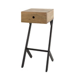 Bedside table Lennard DH Interior Acacia LxWxH 55x35x20 Acacia wood White photo diagonal front view