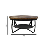 Coffee table Oxis Dimehouse Brown LxWxH 92x92x43 Mango wood White photo size indication
