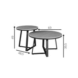 Coffee table Tanner Gray Dimehouse Gray LxWxH 80x80x18 Sintered stone White photo size indication