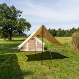 Awning Tarp cotton beige 420x420x240 cm Dimehouse Beige LxWxH 66x16x14 Cotton Atmospheric photo diagonal front view