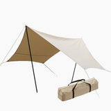 Awning Tarp cotton beige 420x420x240 cm Dimehouse Beige LxWxH 66x16x14 Cotton White photo diagonal front view