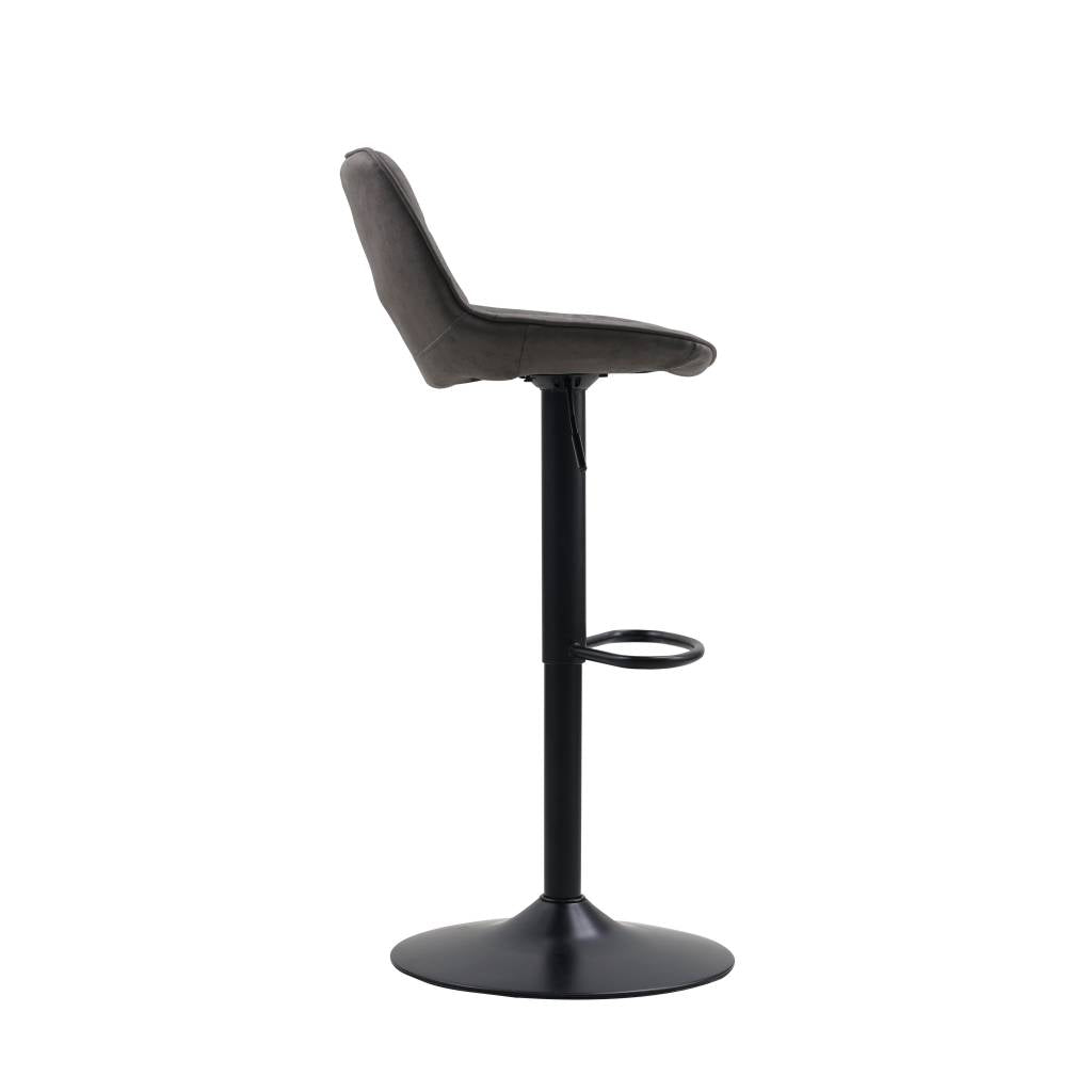 Barstool Keston Dimehouse Anthracite LxWxH 82x52x39 Microfiber White photo side view