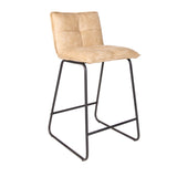 Barkruk Jelle Dimehouse Champagne LxBxH 63x56x49 Microvezel Witfoto schuin vooraanzicht