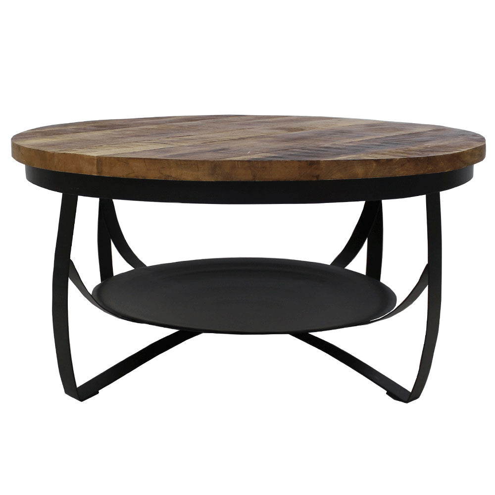 Coffee table Oxis Dimehouse Brown LxWxH 92x92x43 Mango wood White photo front view