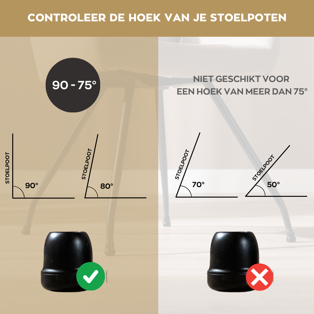 Floor protector - Carpet L - round black 19-25 Zwart