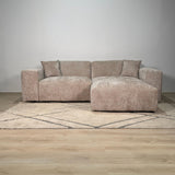 Banken - Hoekbank beige chenille Wayne 264 cm - hoek links en rechts monteerbaar - Dimehouse