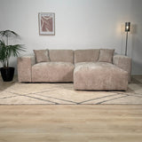 Banken - Hoekbank beige chenille Wayne 264 cm - hoek links en rechts monteerbaar - Dimehouse